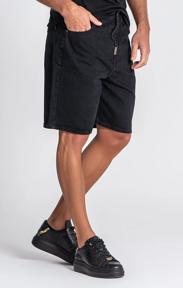 Black Regular Waist Shorts