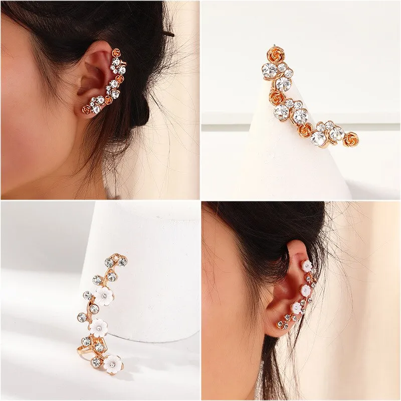 Bohemian Romantic Shell Flower Ear Clip Clothing Accessories  Korean Style Clip on Earrings