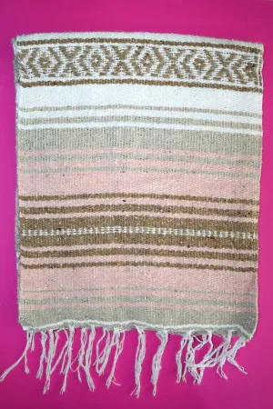 Bohemian Rustic Pastel Table Runner with Fringe