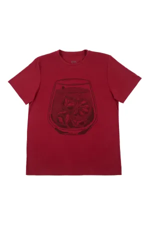 Camiseta roja con estampado para hombre