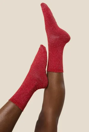 Chaussettes Lurex - Rouge