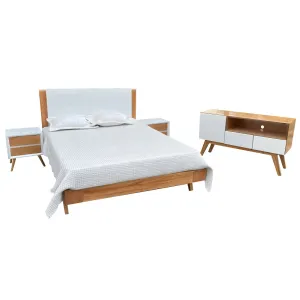 Combo Cama   Mesas   Mueble Escandinavo Escandinavo   Colchón Ortopiedoco