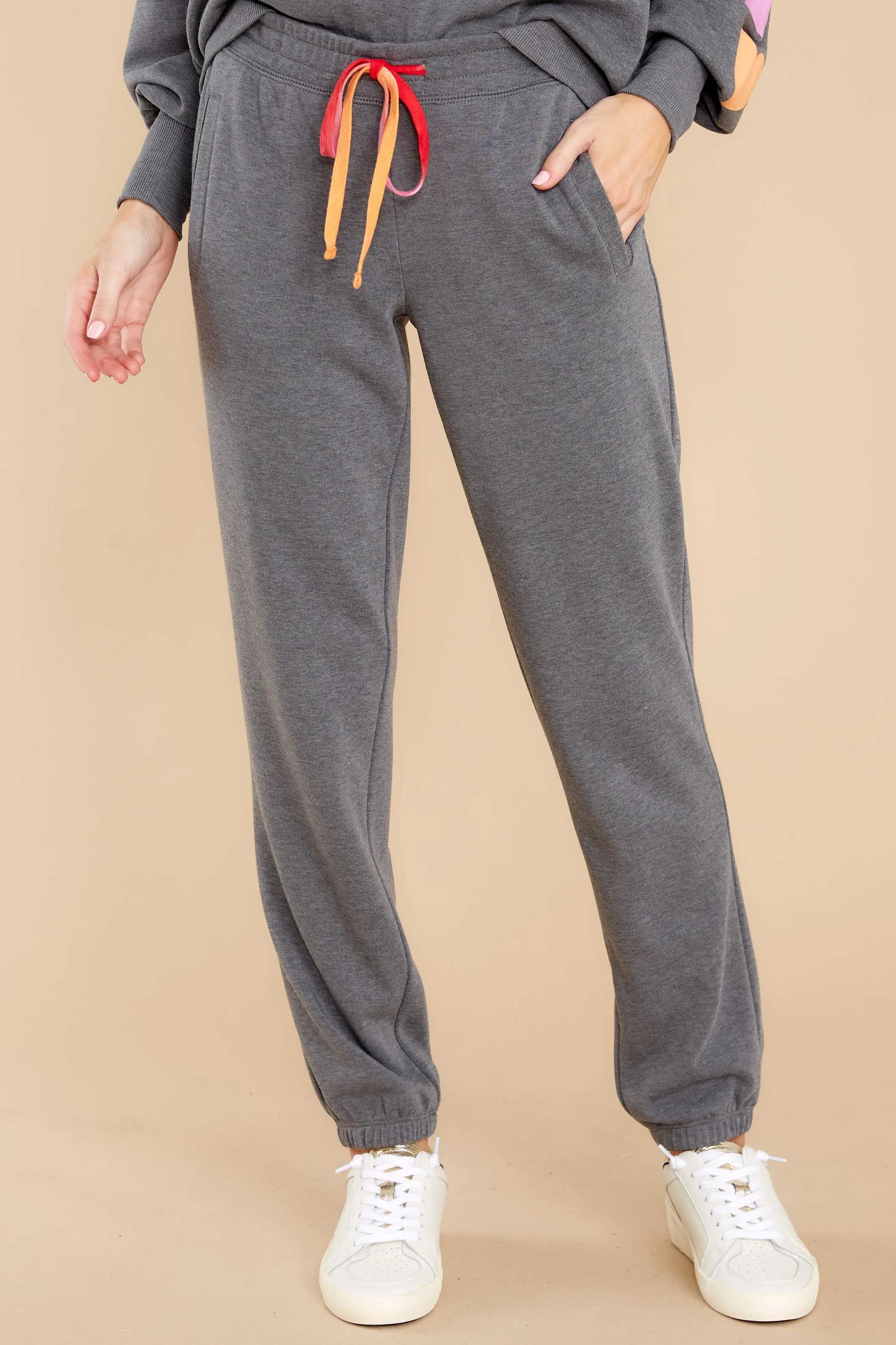 Dream Chaser Grey Heart Print Joggers