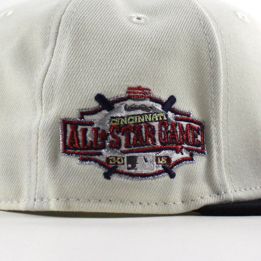 Los RoJos Cincinnati Reds 2015 All Star Game New Era 59Fifty Fitted Hat (Chrome White Navy Green Under Brim)