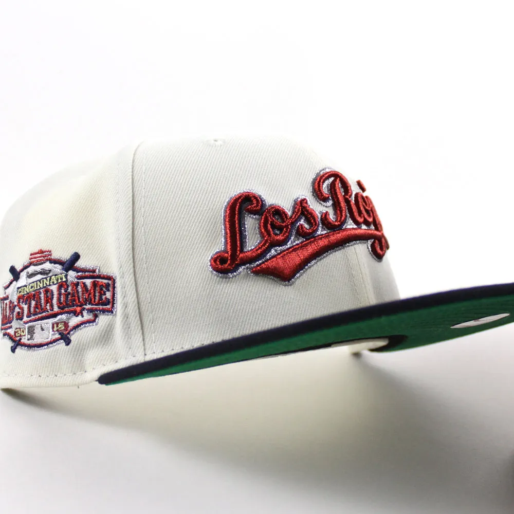 Los RoJos Cincinnati Reds 2015 All Star Game New Era 59Fifty Fitted Hat (Chrome White Navy Green Under Brim)