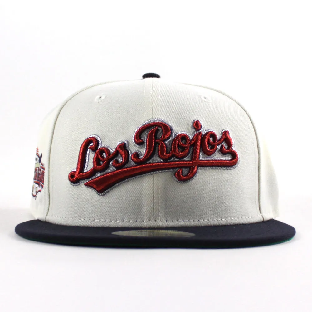 Los RoJos Cincinnati Reds 2015 All Star Game New Era 59Fifty Fitted Hat (Chrome White Navy Green Under Brim)