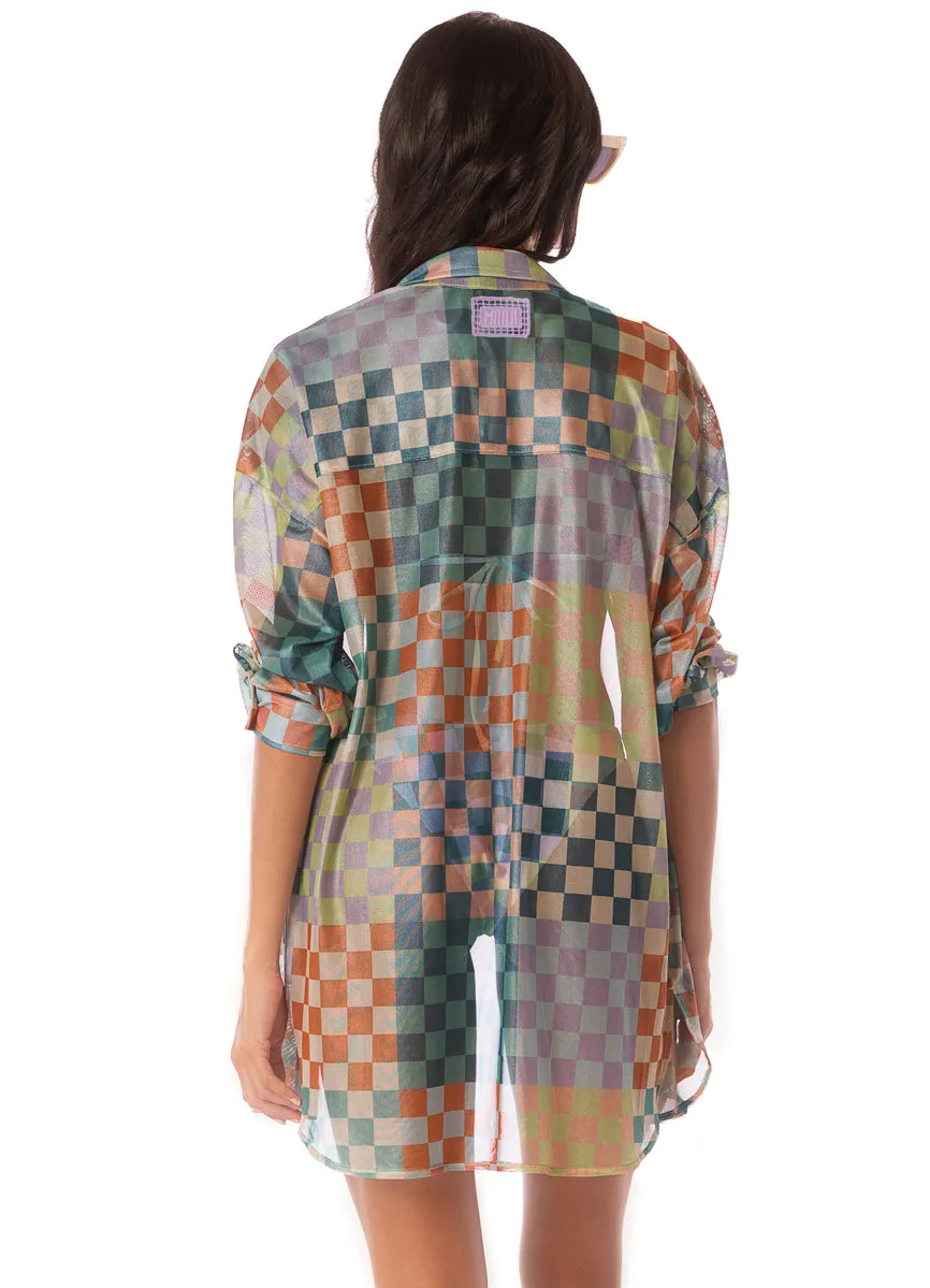 Maaji Chess Manele Long Shirt - Stylish Womens Button-Up Blouse