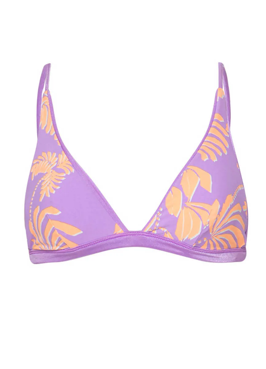 Maaji Metallic Lilac Ivy Fixed Triangle Bikini Top