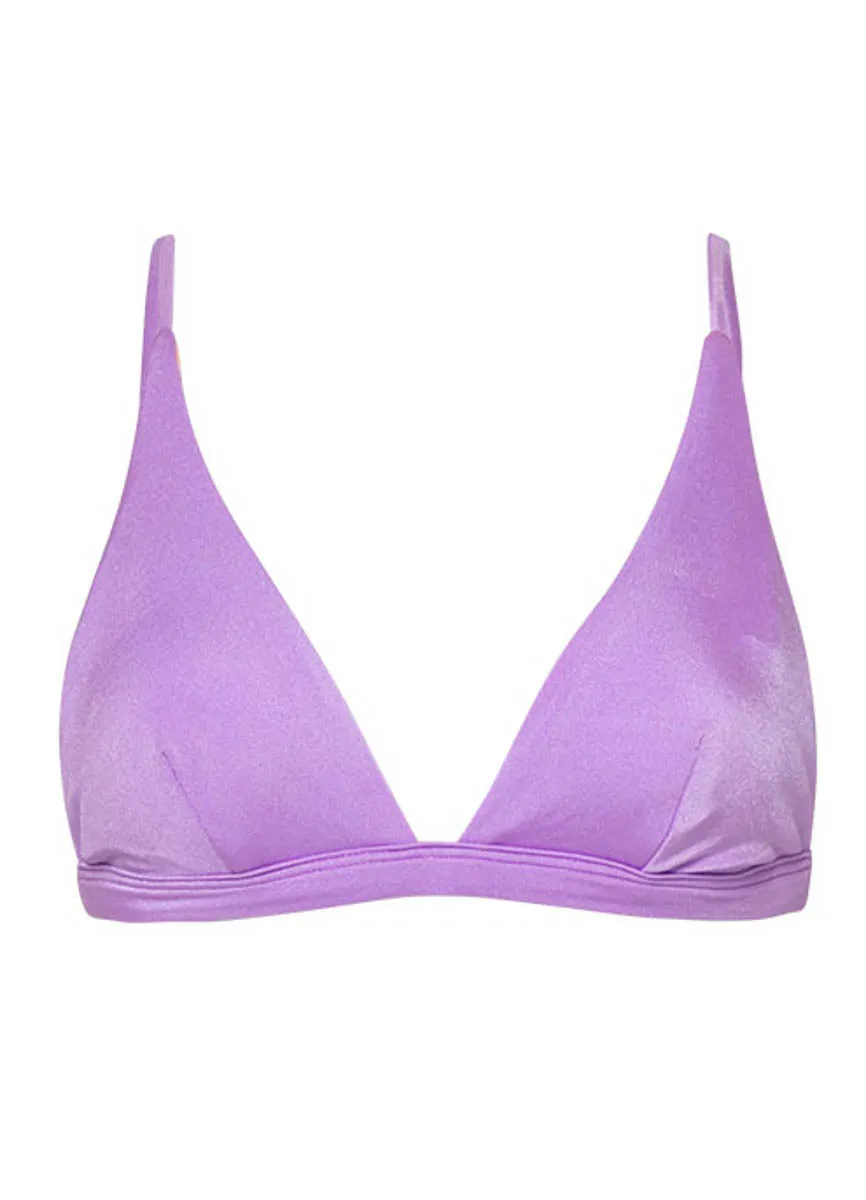 Maaji Metallic Lilac Ivy Fixed Triangle Bikini Top