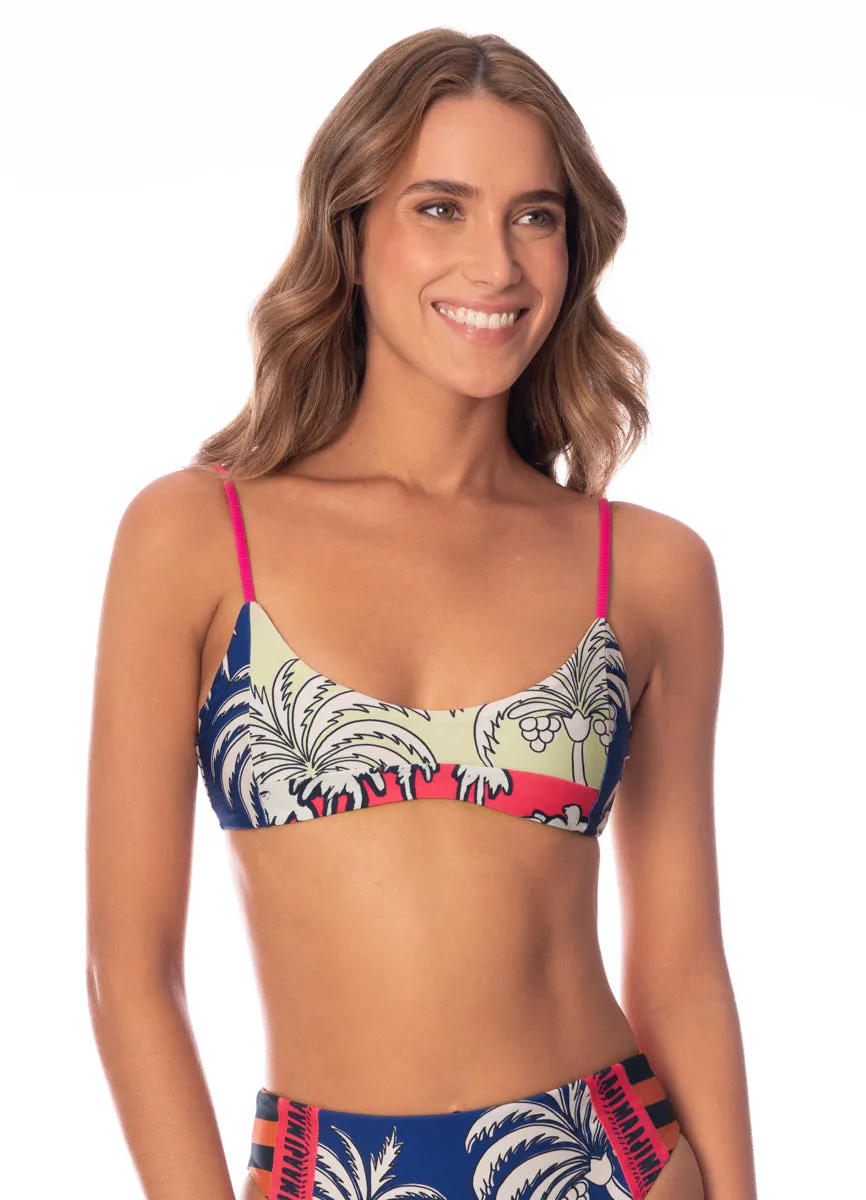 Maaji Periwinkle Palms Charlize Classic Bralette Bikini Top