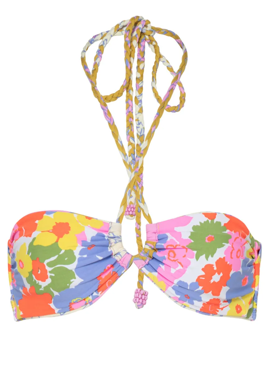 Maaji Pink Fiore Lianna Strapless Bandeau Bikini Top