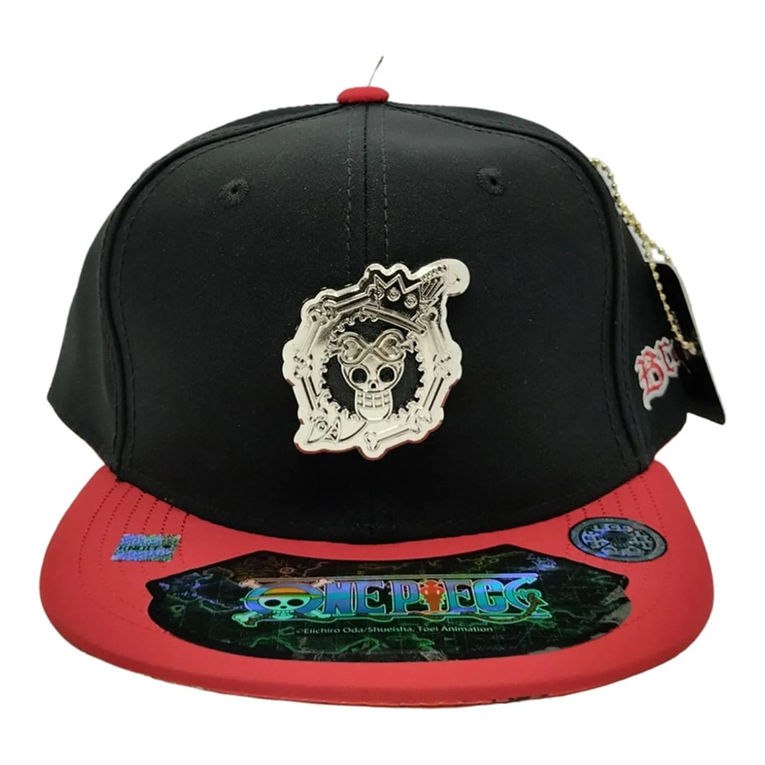 New Arrival Kndit Caps Gorra Negra Con Rojo Placa Plateada Brook One Piece