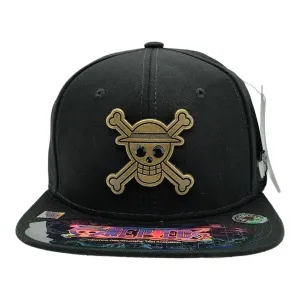 New Arrival Kndit Caps Gorra Negra Placa Bronce Logo Luffy Diamantes Negros 1 One Piece