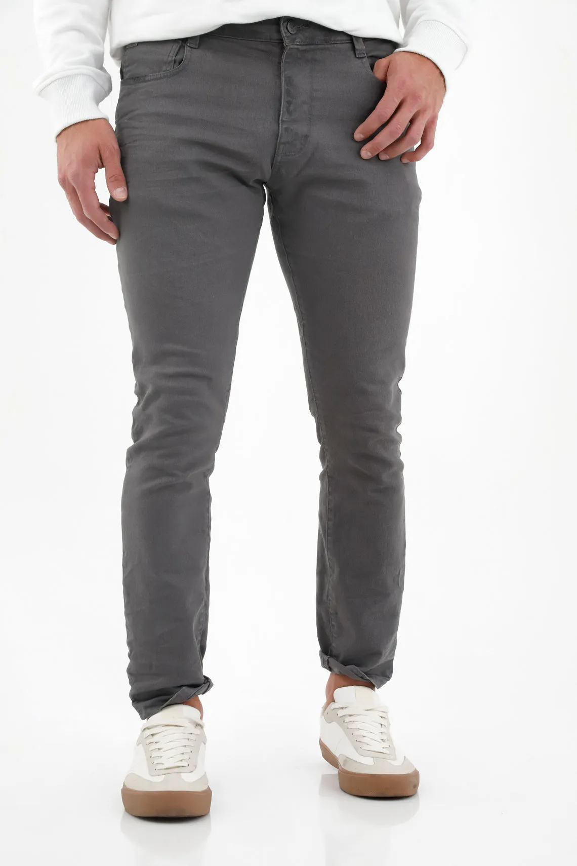 Pantalón cinco bolsillos gris para hombre