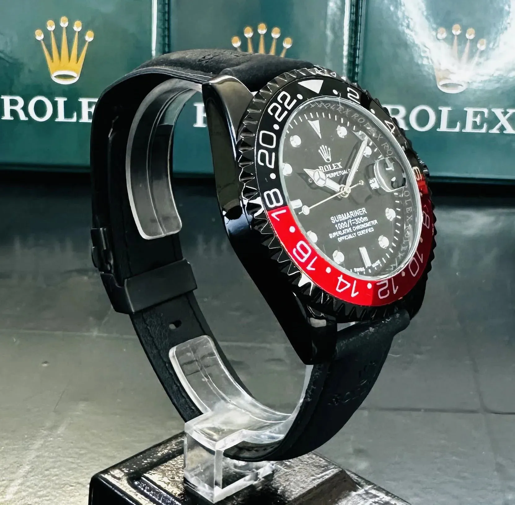 Relógio Rolex Submariner Pulseira de Couro