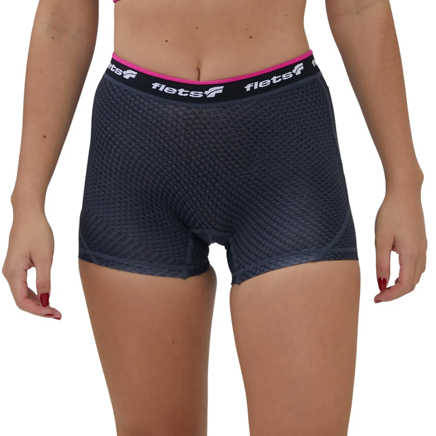 Shorts Curto de Compressão Fem l FFE detalhe rosa