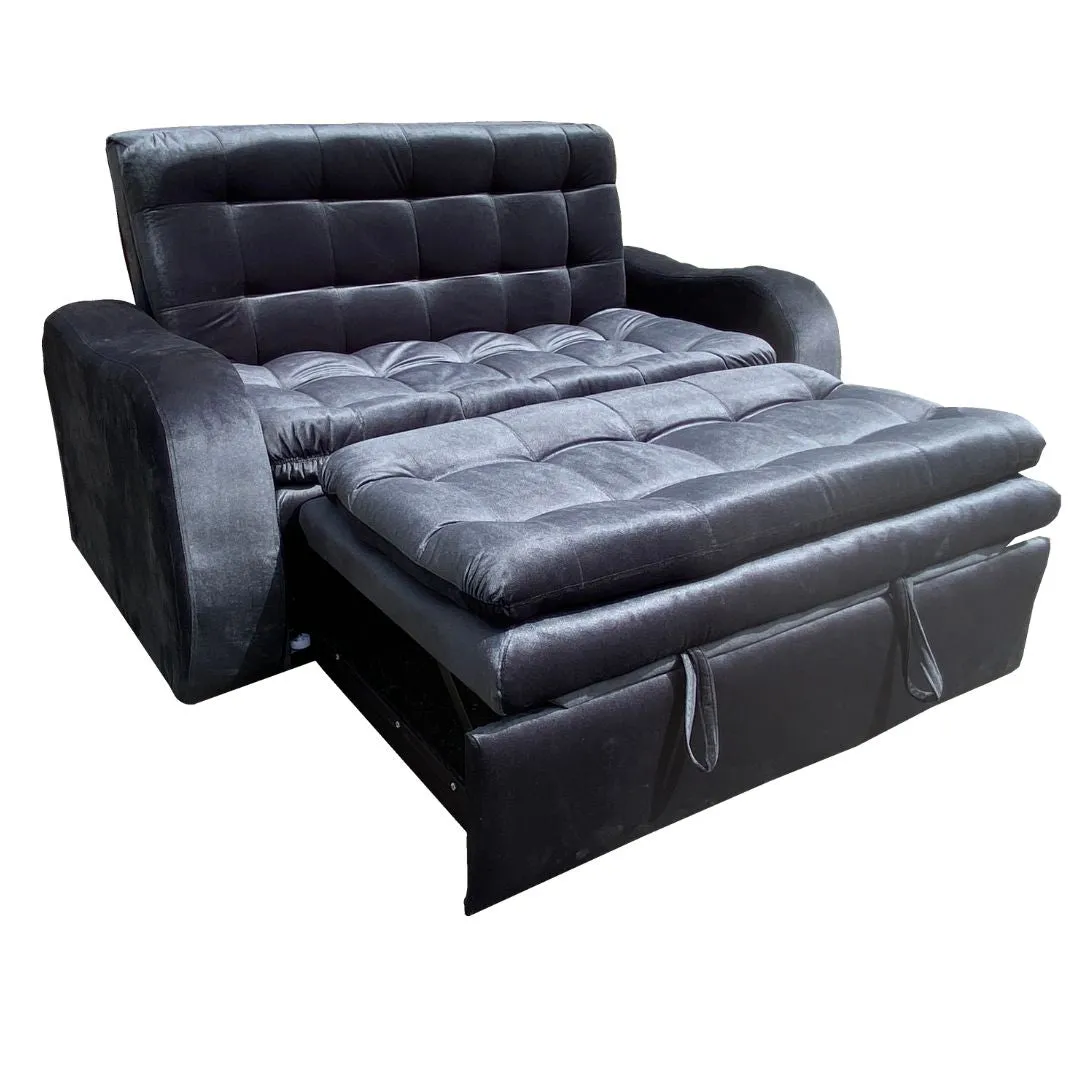 Sofa Cama  Premium Tela Antifluido Negro