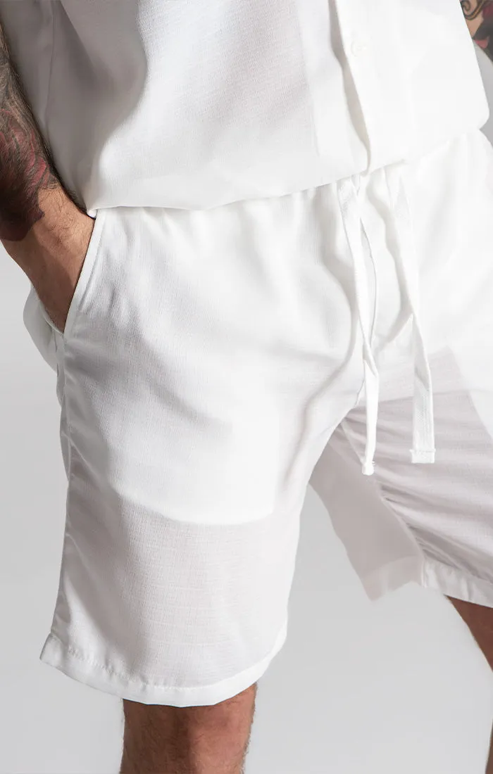 White Linen Shorts