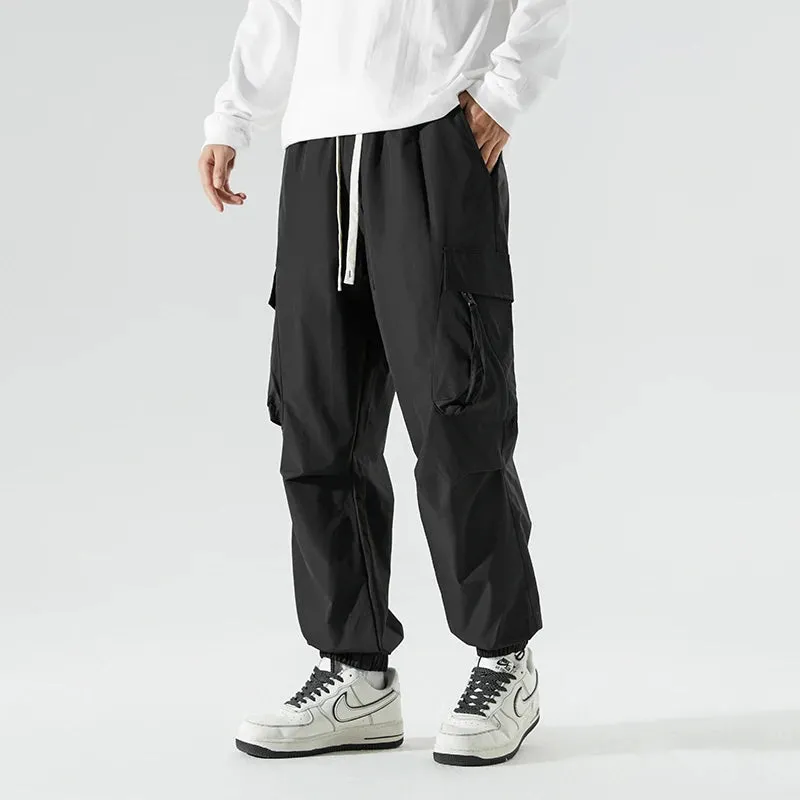 Wiaofellas  -  New Streetwear Multi-pocket Men Cargo Pants Autumn Casual Drawstring Baggy Wide-leg Trousers Hip Hop Fashion Pantalones Hombre